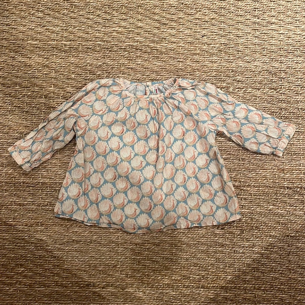 Bonpoint cotton long sleeve blouse size 12 excellent condition